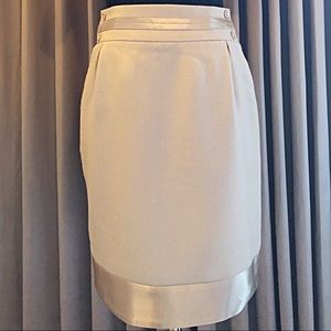 Body by Victoria Wool Satin Trim Grey Pencil Skirt